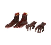 ifundom Décorations Halloween Réalistes 4 Pièces en Vinyle Apparence Sanglante pour Maison Hantée, Accessoires Effrayants et Farces pour Fête Halloween