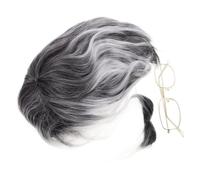 ifundom Déguisement Ensemble Complet avec Postiche pour Adultes de Vieil Homme Barbe et Lunettes Blanches Polyvalent pour Fêtes et Représentations Scéniques