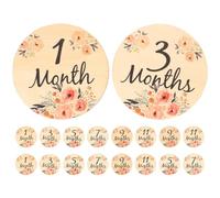 ifundom Disques en Bois pour Bébé 18 Pièces Cartes Étapes de Fleur Accessoires Photo pour Séances de Photographie Bébé