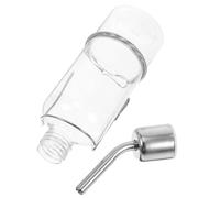 ifundom Distributeur d'eau pour Chiens et Chats 180Ml en Verre Réservoir en Acier Inoxydable Fontaine Portable pour Cage Voyage et Maison Gourde Facile à Nettoyer pour Petits Animaux