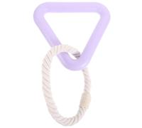 ifundom Dog Chew Toy Durable Rubber Tug Ring with Cotton Rope for Interactive Play Teeth Grinding and Healthy Chewing for Large Medium and Small Dogs Taro Large