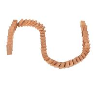 ifundom Dominos en Bois Naturel 50 Pièces Jeu de Société Familial Portable, Mini Jeu de Dominos Léger pour Fêtes et Voyages, Développement Logique et Mathématique
