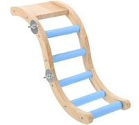 ifundom Échelle de Jeu pour Perroquets Bois Bleu à Mâcher Résistant pour Cage Échelle Escalade pour Petites Perruches Accessoire Interactif pour Soins du Bec et Exercice des Oiseaux