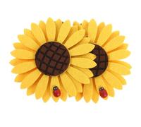 ifundom Embrasses de Rideaux Tournesol à Clip, Lot de 2 Pinces pour Voilage Jaune, Sangles de Fixation Faciles à Installer, Accessoires Maison pour Salon et Chambre