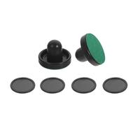 ifundom Ensemble 8 Pièces Accessoires Air Hockey Comprenant 2 Pousseurs Noirs 76Mm, 4 Palets Noirs 51Mm, Tapis en Panneaux de Fibres Résistants à l'usure pour Jeu de Table Air Hockey