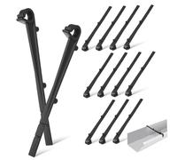 ifundom Ensemble de 20 Clips de Fixation Grille Gouttière Noirs en Abs Crochets Droits pour Supports de Gouttière et Fixations de Protège-gouttières Solide