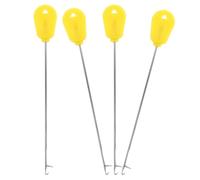 ifundom Ensemble de 4 Aiguilles à Appâts de Pêche en Abs Jaune, Outil Polyvalent pour Montage de Leurres, Aiguille à Crochet pour Cordelette, Accessoire Indispensable Matériel Pêcher