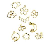 ifundom Ensemble de 40 Breloques Pendentifs en Métal Or Forme de Fleur, Finition Fine, pour Projet Scrapbooking et Création Bijoux DIY