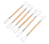 ifundom Ensemble de 6 Outils de Modelage D’Argile Double Extrémité en Bois Grattoirs à Modeler Grand Format pour Sculpture et Poterie Fournitures Légères pour Argile Polymère et Terre