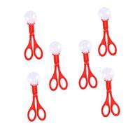 ifundom Ensemble de 6 Pinces de Réception Sécurisées pour Garçon et Filles 17,5 Cm Rouges, Ciseaux à Cuillère pour Attraper Insectes sans Danger, Jouets D’extérieur Éducatifs et Ludiques