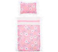 ifundom Ensemble de Literie Miniature pour Maison de Poupée Drap-Housse et Oreiller Accessoires Décoratifs pour Lit Double Tissu Léger pour Chambre Miniature de Jeu d'Imitation