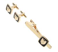 ifundom Ensemble de Pince à Cravate pour Homme Boutons de Manchette Motif Tête D’Animal Accessoires de Cravate en Matériaux Solide Coffret Présent Élégant pour Événements Professionnels