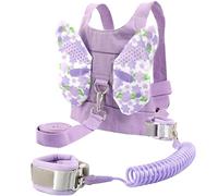 ifundom Ensemble Harnais de Sécurité et Laisse pour Garçon et Filles, Bracelet Anti-perte Rotatif 360°, Harnais Bébé Violet, Laisse de Poignet pour Garçons et Filles, Sécurité Promenade,