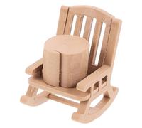 ifundom Ensemble Miniature de Meubles Maison de Poupée, Chaises à Bascule et Table Ronde en Imitation Bois, Petite Taille, Décoration Jardin Fée et Intérieur, Ornement Rustique Naturel, 2