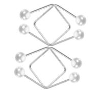 ifundom Entraîneur de Fossettes Visage 4pcs en Acier Inoxydable et Perles Imitation, Doux Peau, Améliore L'apparence Faciale, pour Usage Maison et Voyage
