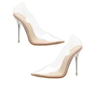 ifundom Escarpins Femme Printemps-Été Transparents à Bout Affûté Talons Fins PVC Sandales de Mariée Élégantes Taille 37 Chaussures à Talons Légères pour Soirée et Travail