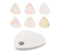 ifundom Étui de Transport en Cuir Pu Blanc pour Médiators de Guitare avec 3 Épaisseurs Variées Transparentes - Pochette Compacte pour Accessoires Guitare Acoustique et Basse - Rangement