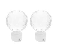 ifundom Extrémité de Tringle à Rideaux Romaine 2 Pièces en Fer et Cristal Ivoire Accessoires pour Supports de Rideaux Adaptés à Fils et Voilages