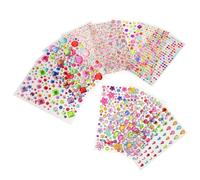 ifundom Feuilles de Strass Autocollants en Acrylique Multiformes pour Décoration, Application Facile, 12 Feuilles Étoiles, Cœurs, Fleurs et Gouttes pour Vêtements et Téléphone