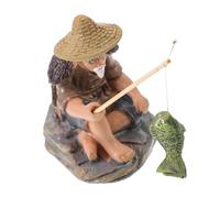 ifundom Figurine de Pêcheur Résine Décorative pour Aquarium Ornement Miniature Vintage Décoration de Micro Style Rétro Chinois Couleur Aléatoire Couleur Aléatoire