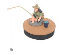 ifundom Figurine Pêcheur Flottante pour Aquarium Décoration Traditionnelle en PVC et Métal, Effet Visuel Animé, pour Aquascapes Thématiques et Décorations de Jardin