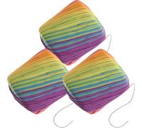 ifundom Fil à Crocheter en Coton Confortable 3 Pelotes Multicolores Arc-en-Ciel pour Loisirs Créatifs Tricot Couture et Accessoires DIY Fil de Coton Souple pour Écharpes et Décoration