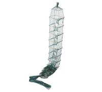 ifundom Filet à Appâts de Pêche Pliable en Nylon 2,6 M 13 Sections 8 Trous, Cage à Écrevisses Portable Multicouche, Filet de Séchage pour Crevettes et Crabes, Équipement Pêche en Rivière