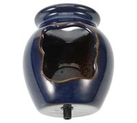 ifundom Fontaine Décorative en Céramique Bleue Petite Taille, Bocal Décoratif à Cascade pour Aquarium et Jardin, Pot d'eau sans Pompe, Décor Intérieur et Extérieur, Accessoire