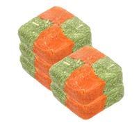 ifundom Galettes D' Jouets à Mâcher pour Petits Animaux Cubes de Luzerne 5 Pièces Snack Molaires Lapin Chinchilla Rongeur Soins Dentaires Quotidien