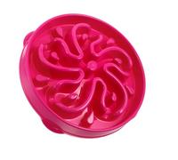 ifundom Gamelle Anti-glouton Grosse Taille Forme Fleur en Plastique Rose Fuchsia pour Chien Mangeoire Lente Anti-étranglement Bol pour Aliments Secs et Humides Usage Quotidien