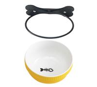 ifundom Gamelle Suspendue Céramique pour Chat et Chien Bol Multifonction Incliné pour Chatons Plateau Alimentaire Décoratif Céramique avec Support Fer Complet pour Alimentation et