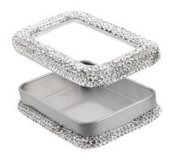 ifundom Guitar Pick Case Tinplate avec Strass Boîte de Rangement Portable et Antipoussière avec Fenêtre Transparente Organiseur Compact pour Médiators Électriques Acoustiques et Basses