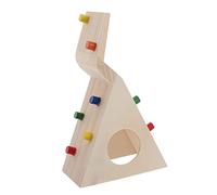 ifundom Hamster Escalade Petite Cabane pour Hamster Cachette Clapier Jouets Échelle Maison d'animaux Marche Plate-Forme De Hamster Étagère à Hamsters Exercice Beige Bois