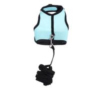 ifundom Harnais pour Petit Animal Bleu Gilet Maille PVC Respirant et Imperméable Laisse de Traction Confortable et Durable pour Lapin et Petits Animaux Adapté Aux