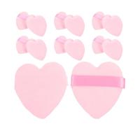 ifundom Houppettes de Maquillage de Cœur 50pcs, Texture Confortable en Mousse et Flocage, Design Multifonctionnel pour Poudre et Fixateur de Maquillage