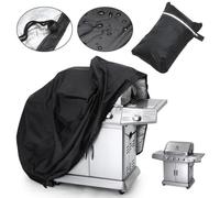 ifundom Housse Barbecue Extérieure Nylon Imperméable Protection Résistante Anti-poussière pour Barbecue et Mobilier Jardin Noir