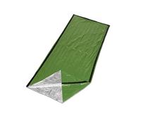 ifundom Housse de Couchage Urgence Thermique PE Ultraléger pour Camping Extérieur Protection Anti-Froid Isolant et Compact de Survie pour Randonnée et Secours Automne Hiver Vert
