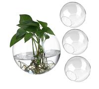 ifundom Jardinières Murales en Transparent pour Plantes Lot de 4 Décoration Murale Intérieure Vases Suspendus Support pour Terrarium Conception d'Espace