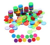 ifundom Jetons de Jeu en Plastique 19mm 200 Pcs 100 Transparents Multicolores 100 Opaques Multicolores Accessoires Bingo et Poker pour Apprendre à Compter, Jeux Couleur Aléatoire