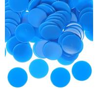 ifundom Jetons de Poker en Plastique Transparent Bleu 100 Pièces Marqueurs de Bingo pour Comptage et Jeux de Société Accessoires Bingo Adaptés à L’Apprentissage des Mathématiques Loto