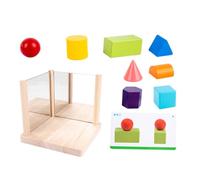 ifundom Jeu de Construction Miroir pour Garçon et Filles - Blocs Miroirs en Bois et Verre Solide - Jeu de Logique et Structure Spatiale - Cognitif Éducatif Créatif pour Éveil