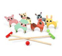 ifundom Jeu de Croquet Garçon Fille avec Animaux Ludiques Kit de Jeu de Table Facile à Monter pour Développement des Compétences Set Intérieur Familial