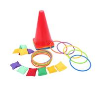 ifundom Jeu de Lancer de Sacs pour Garçon Fille Ensemble avec Cônes Plastique Souple Anneaux de Lancer et Sacs de Haricots Jeu Extérieur Portable pour Anniversaire et Activités Plein Air