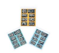 ifundom Jeu de Société Casse-Tête en Métal 24 Pièces Ensemble de Puzzles d'Anneaux Cérébraux Multi-Styles A B C Intellectuel pour Garçon et Filles et Adultes Couleur Couleur Aléatoire