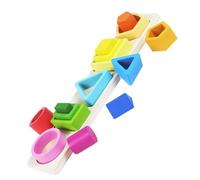 ifundom Jeu Éducatif Montessori en Bois Naturel Puzzle de Formes Géométriques à Empiler Dégradé D'association pour Tout-Petits, Développement Motricité Fine et Reconnaissance Couleurs