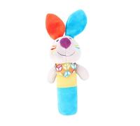 ifundom Jouet de Préhension pour Bébé en Peluche à Motif Lapin Bleu et Orange, Interactif Son, Développement Motricité Fine, Éveil Sensoriel pour Tout-petit