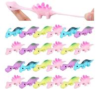ifundom Jouets Dinosaures à Doigts Extensibles 30 Pièces en Plastique Coloré Animaux Flexibles Élastiques pour Jeux D’Adresse et Divertissement Garçon et Filles Présent Fête Amusant
