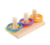 ifundom Jouets pour Perroquets Et Perruches Bois Anneaux Colorés Jouet Entraînement à Intelligence Anti-Ennui Et Développement des Compétences Adapté Aux Oiseaux Cage
