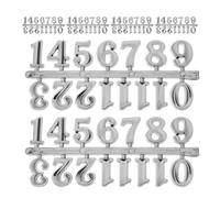 ifundom Kit 6 Chiffres Arabes en Plastique Argenté 2 CM pour Horloge Murale DIY Accessoires de Réparation Numériques Chiffres pour Horloge Salon et Bureau Pièces de Rechange Solide