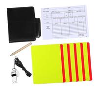 ifundom Kit Arbitre Football Portable avec Cartes et Jaunes Durables Sifflet Inoxydable et Carnet de Score avec Étui Cuir pour Compétitions